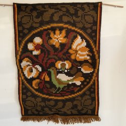 Retro Broderet Vgtppe - 90 x 62 CM