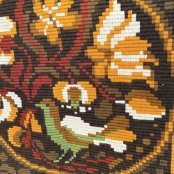 Retro Broderet Vgtppe - 90 x 62 CM