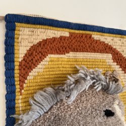 Retro Hndknyttet Vgtppe Motiv Hest &amp; Fl - 70 x 50 CM