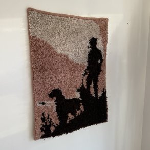 Rya Vgtppe Motiv Af Jger & Jagthunde - 80 x 60 CM