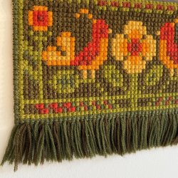 Broderet Retro Vgtppe Grn - 45 x 28