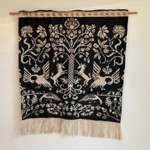 Beiderwand Vgtppe broderet Grn - 90 x 75 CM