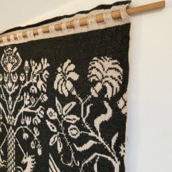 Beiderwand Vgtppe broderet Grn - 90 x 75 CM