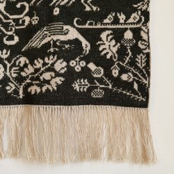 Beiderwand Vgtppe broderet Grn - 90 x 75 CM