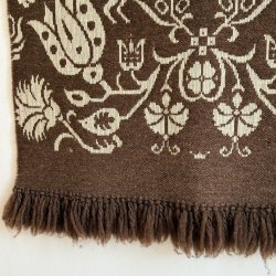 Beiderwand Vgtppe broderet Brun - 115 x 70 CM