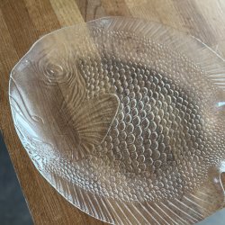 Fransk Vintage Fiskefad Glas - 39x33CM