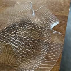 Fransk Vintage Fiskefad Glas - 39x33CM