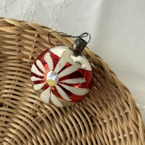 Vintage Julekugle Slv & Rd 