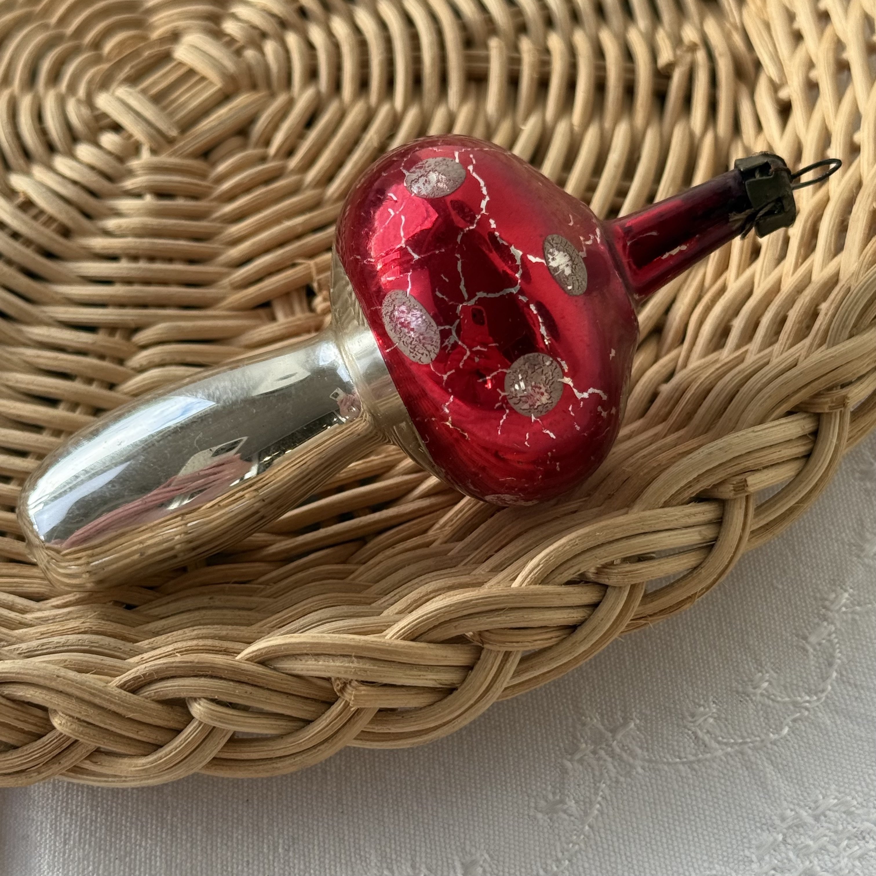 Vintage Julekugle Fluesvamp Stor