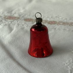 vintage Julekugle Klokke Rd - 4,5 CM
