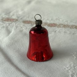 vintage Julekugle Klokke Rd - 4,5 CM