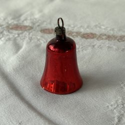vintage Julekugle Klokke Rd - 4,5 CM