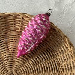 Vintage Julekugle Pink Kogle