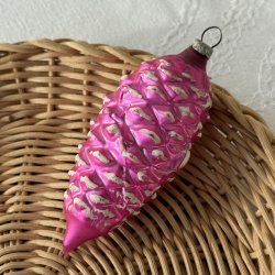 Vintage Julekugle Pink Kogle