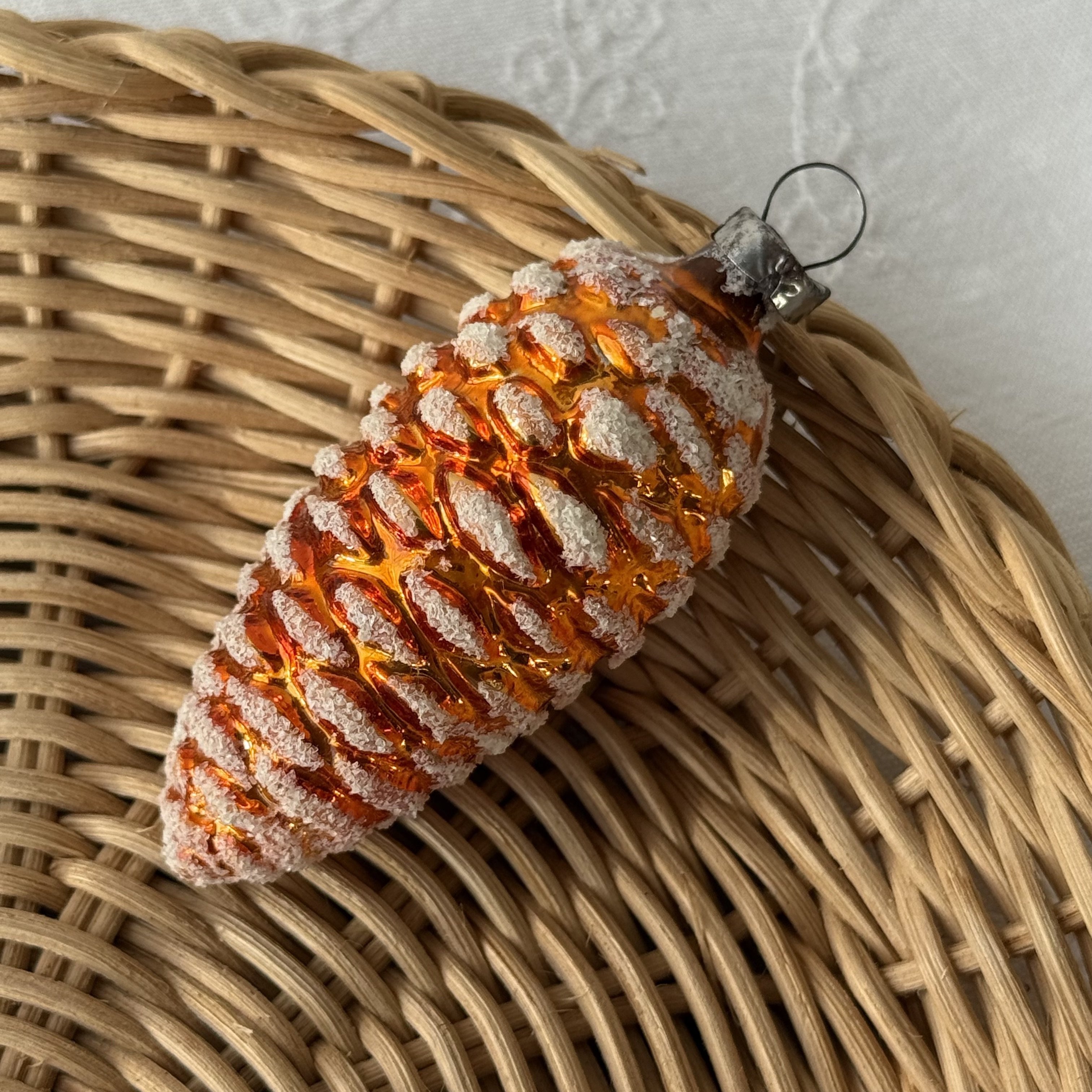 Vintage Julekugle Orange Kogle