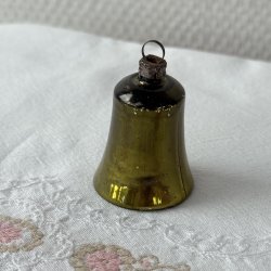 vintage Julekugle Klokke grn - 4,5 CM