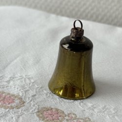 vintage Julekugle Klokke grn - 4,5 CM