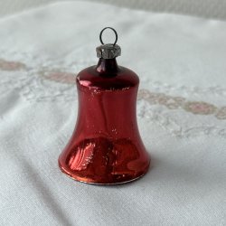 vintage Julekugle Klokke Rd - 5 CM