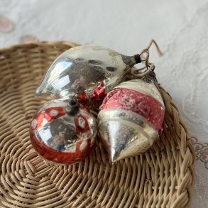 vintage julekugler 3 Stk Slv 