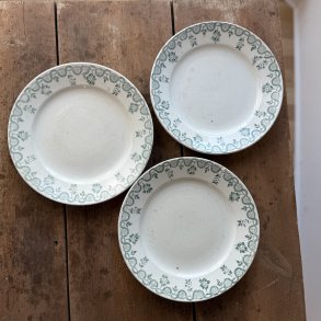 Fajance Tallerken Grn Motiv 3 Stk - 24