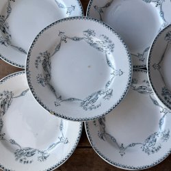 Fransk Fajance Tallerken 8 Stk - 23