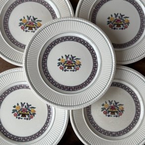 Engelsk Fajance Trentham Kagetallerkner 7 Stk - 18,5