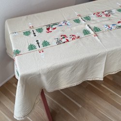 Broderet Jule Dug - 172x112 CM