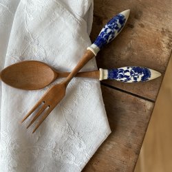 Salat Bestik I Tr &amp; Porceln