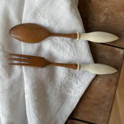 Salat Bestik I Tr &amp; Porceln