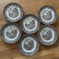 Engelsk Kagetallerken  6 Stk - 17,5 CM